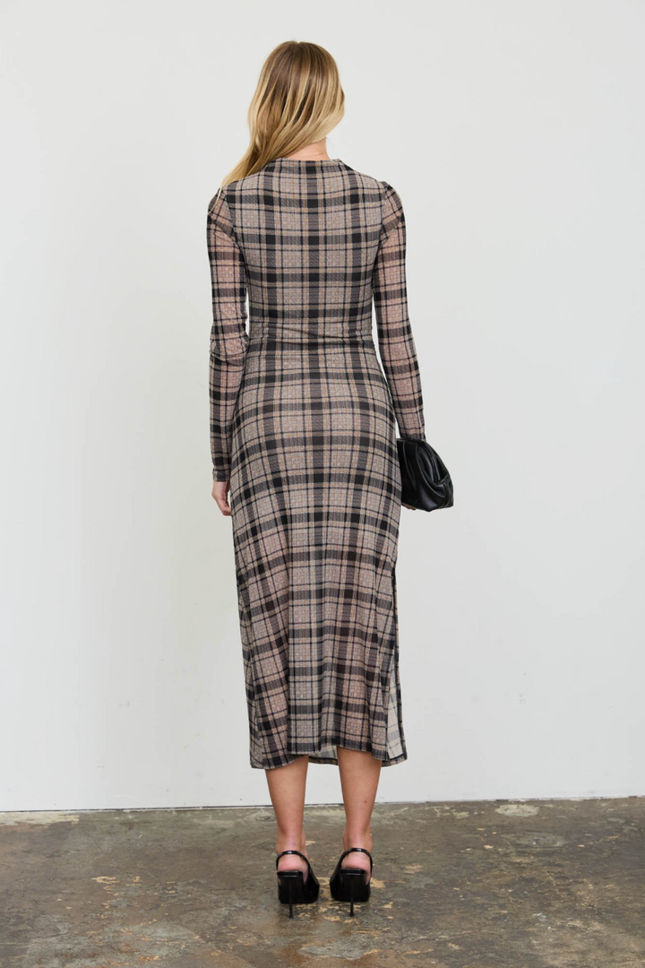 Talia Plaid Midi Dress