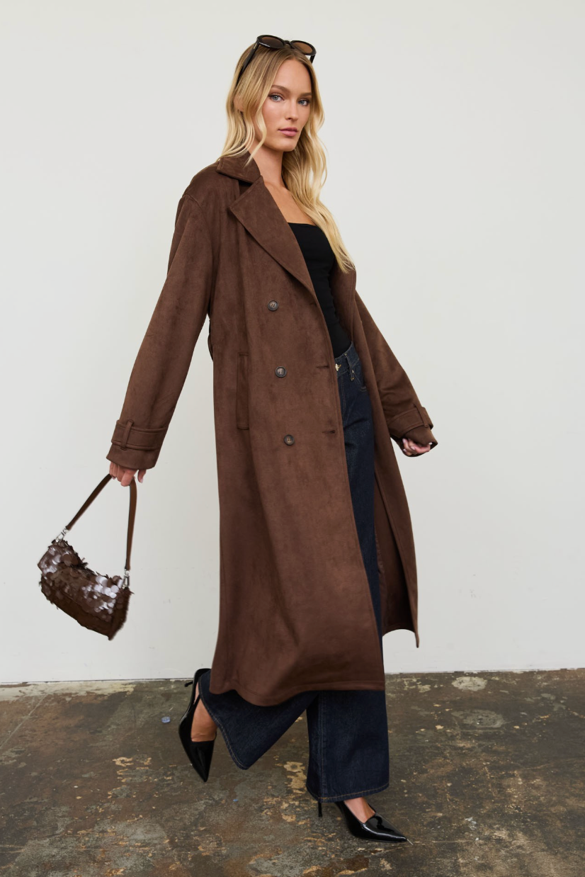 Sienna Suede Trench Coat