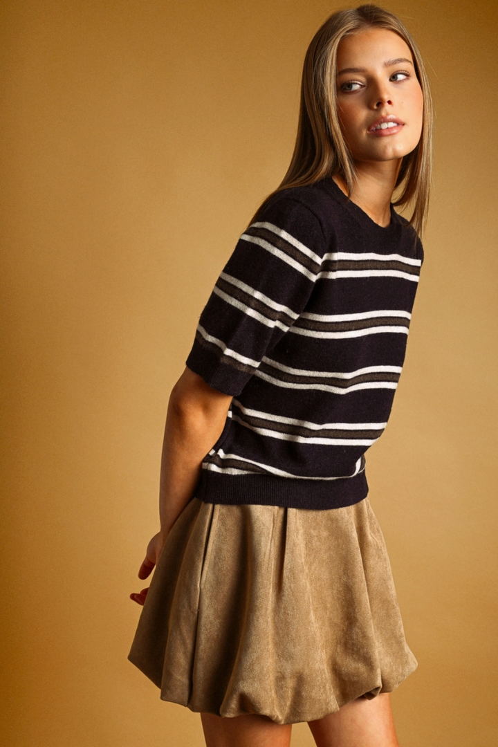 Bryn Striped Knit Top