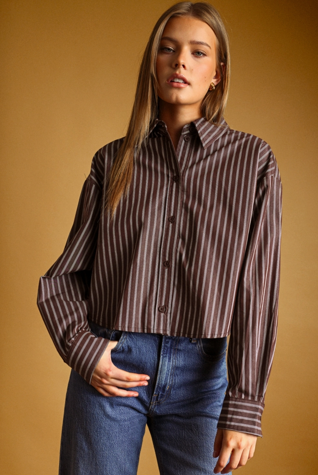 Minnie Cropped Button Up Shirt