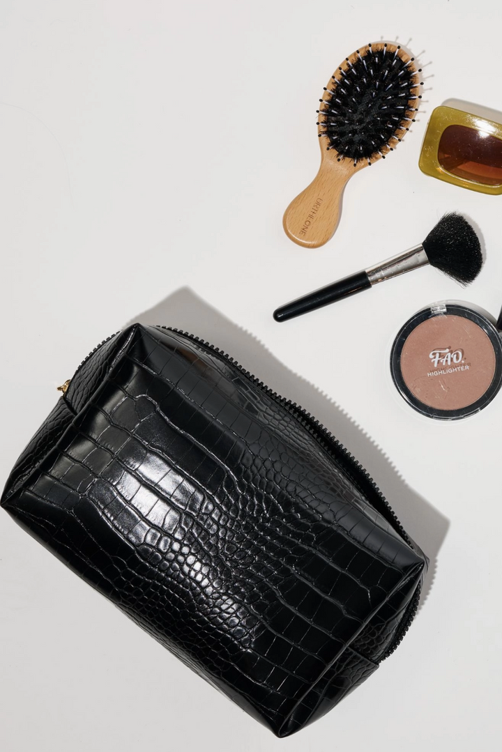 Croc Chic Cosmetic &amp; Travel Pouch