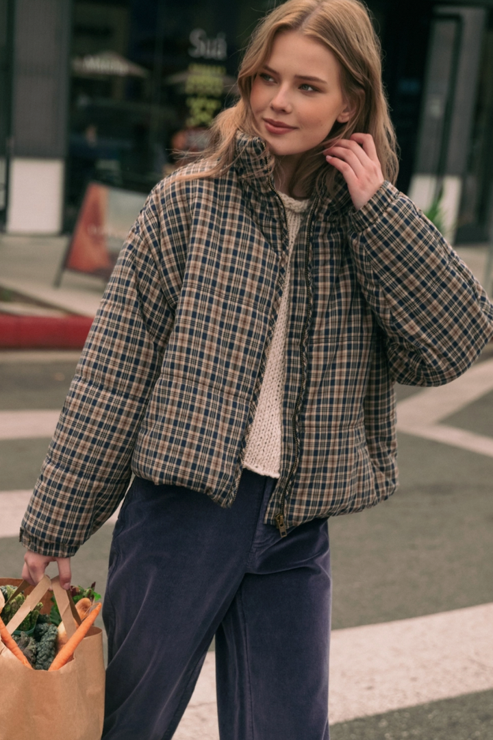 Sai Plaid Puffer Jacket