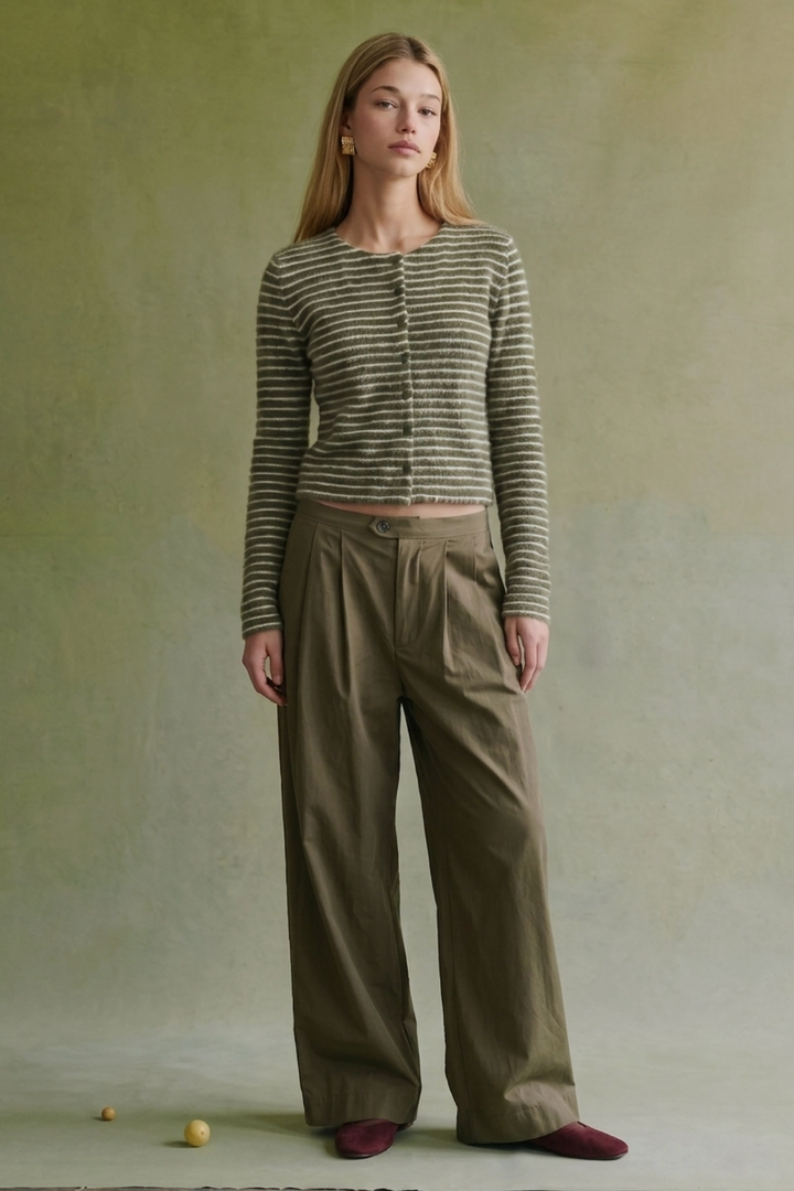 Mel Fuzzy Striped Cardigan