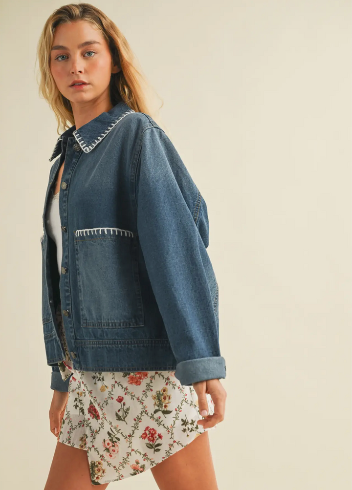 Blanket Stitch Denim Jacket