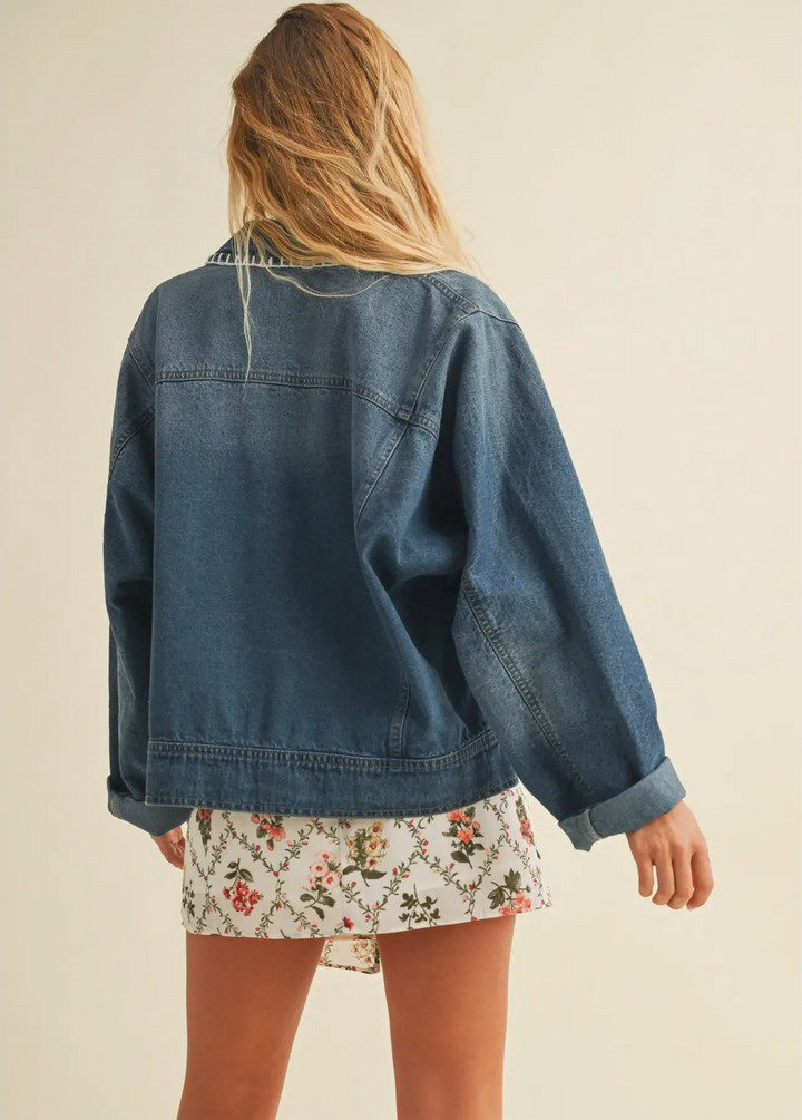Blanket Stitch Denim Jacket