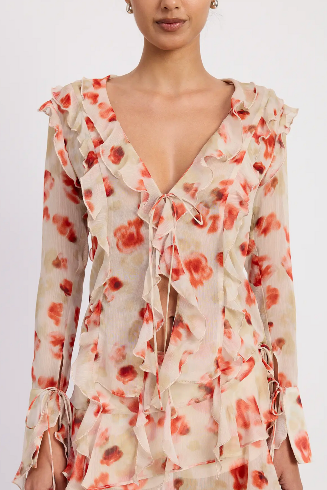 Ruffle Tie Blouse