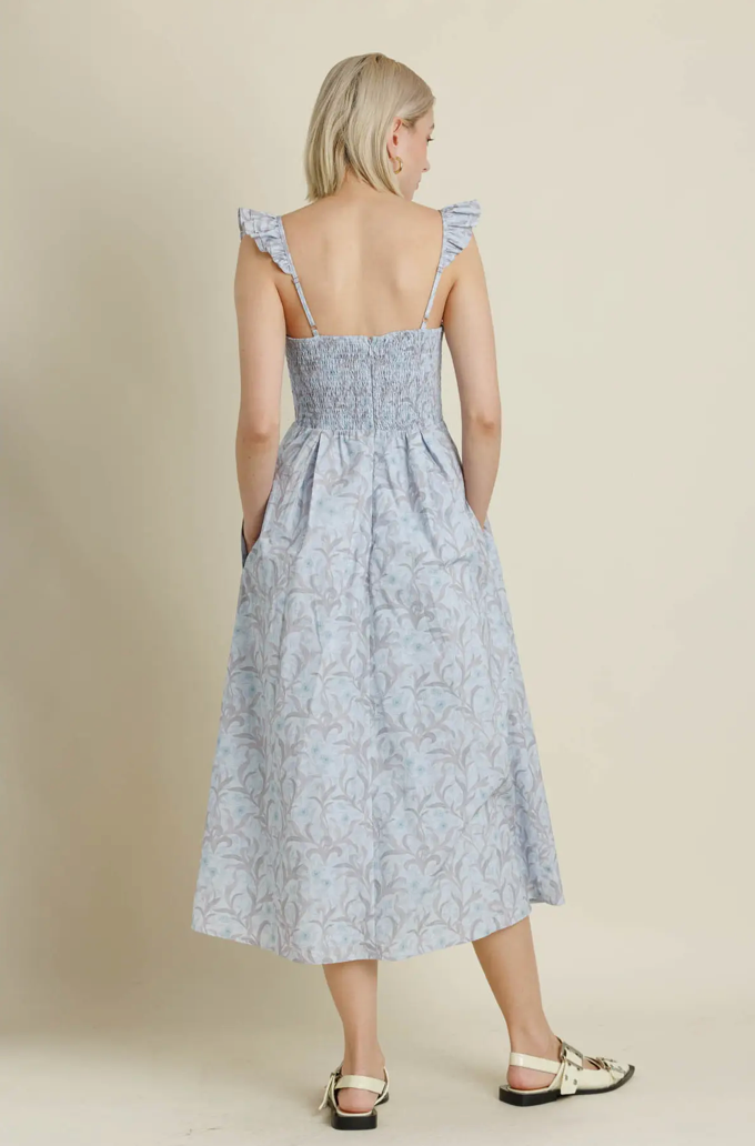 Corset Ruffle Midi Dress