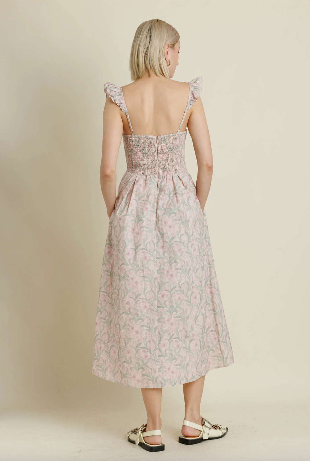 Corset Ruffle Midi Dress