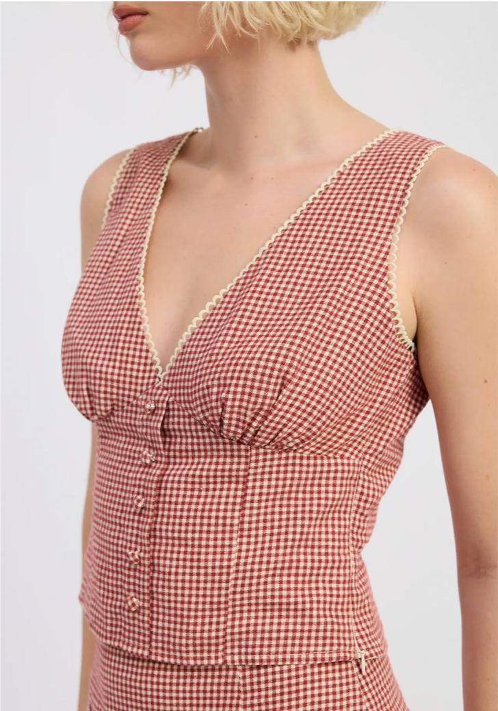 Gingham Sleeveless Top