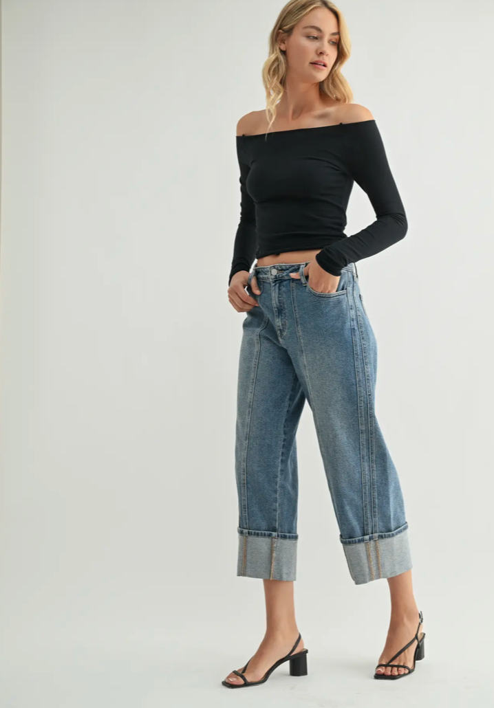 Cuffed Barrel Jean