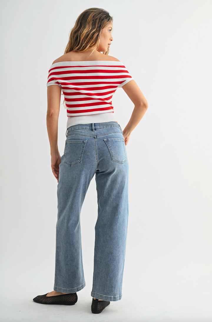 Slim Wide Leg Sweat Jean