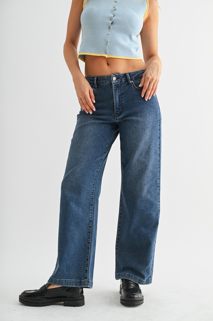 Slim Wide Leg Sweat Jean