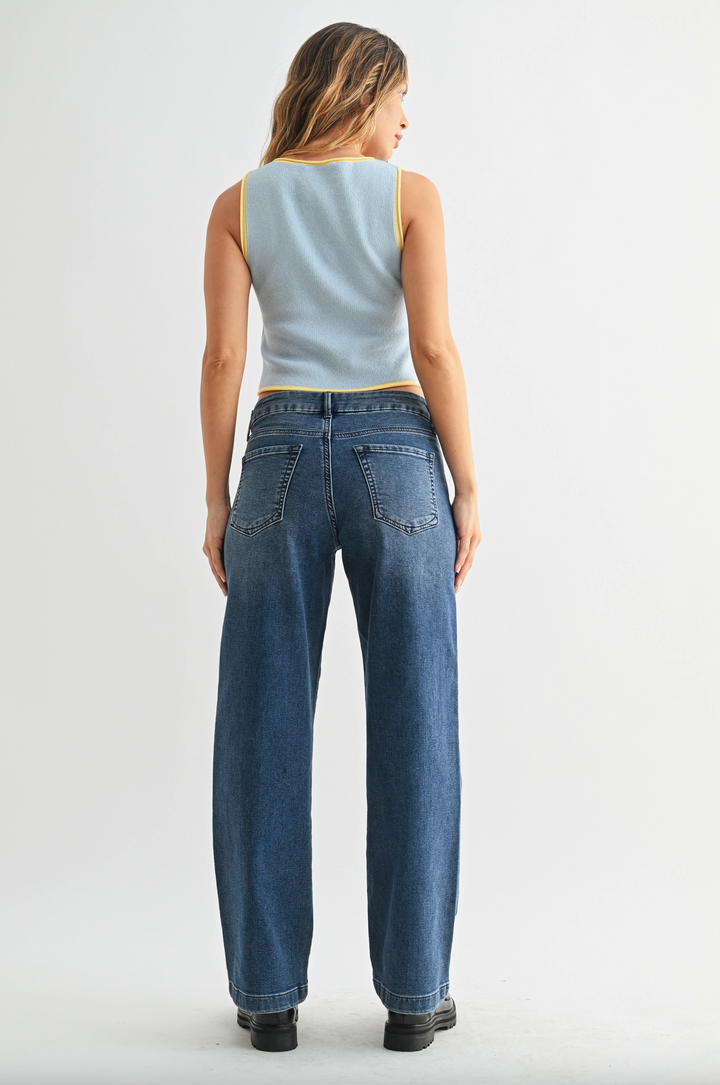 Slim Wide Leg Sweat Jean