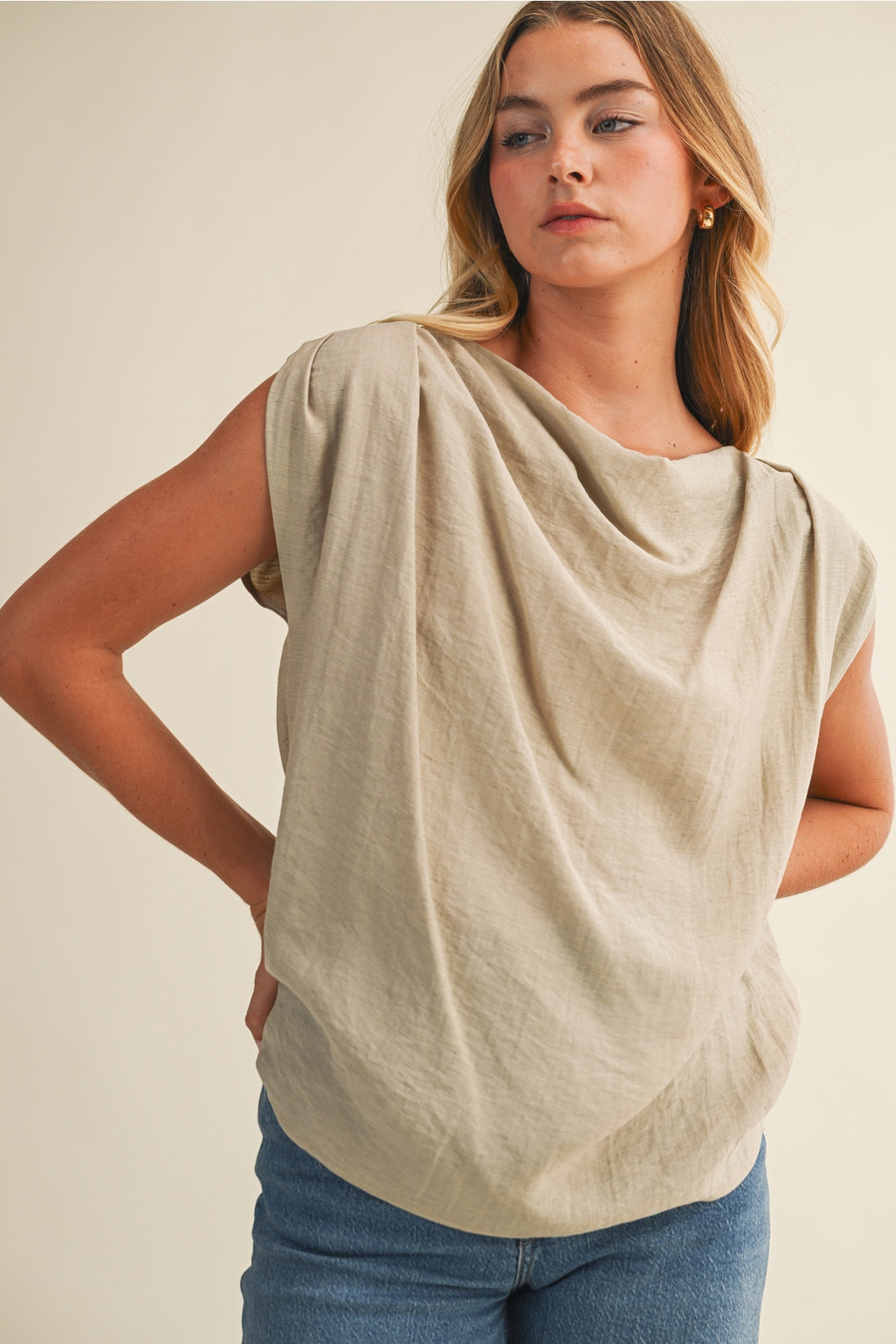 Bridgette Draped Cowl Blouse