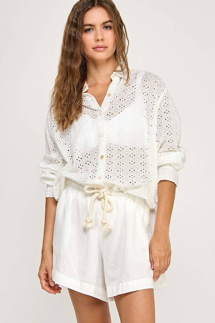 Rhea Textured Button Down Shirt