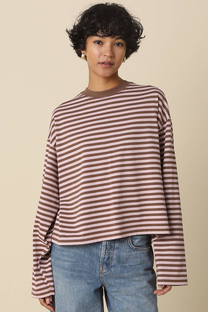 Anna Stripe Long-Sleeve Top