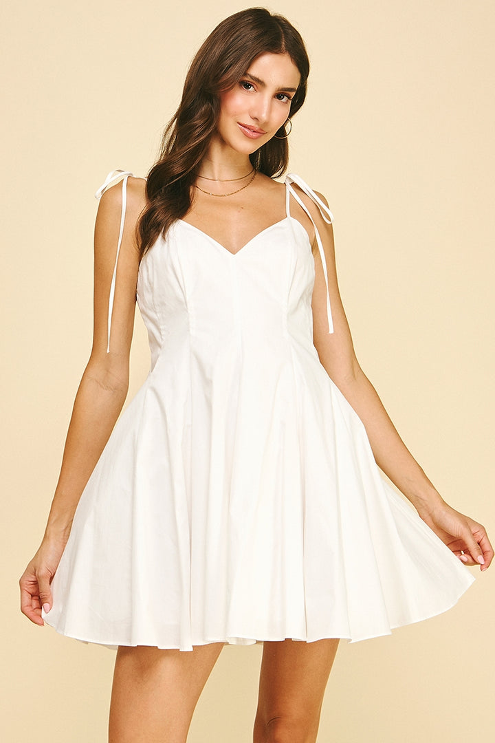 Chelsea Tie Shoulders Mini Dress