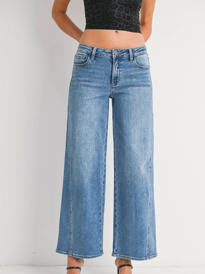 Joan - Seamed Wide leg - Medium Denim