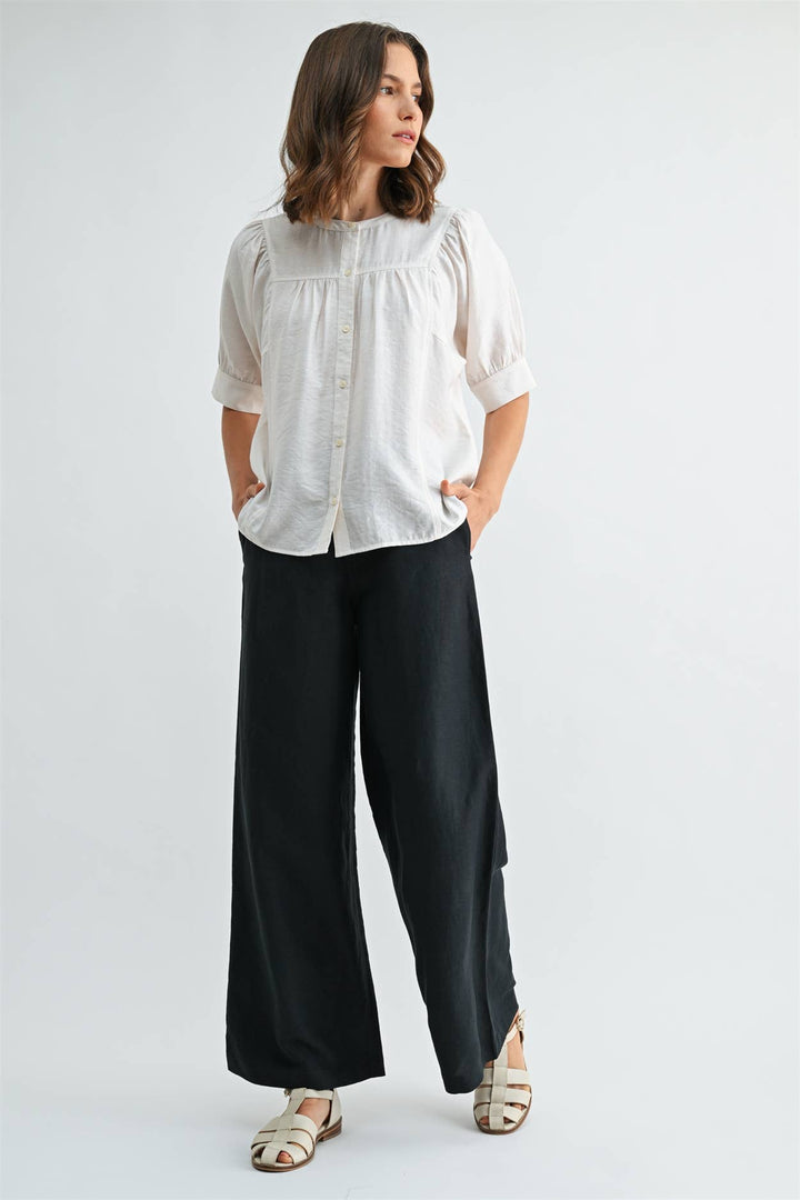 Carol Linen Buttoned Pant