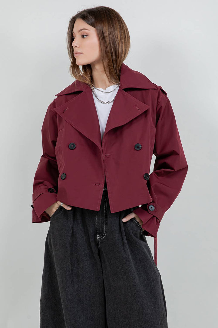 Whitney Cropped Trench Coat