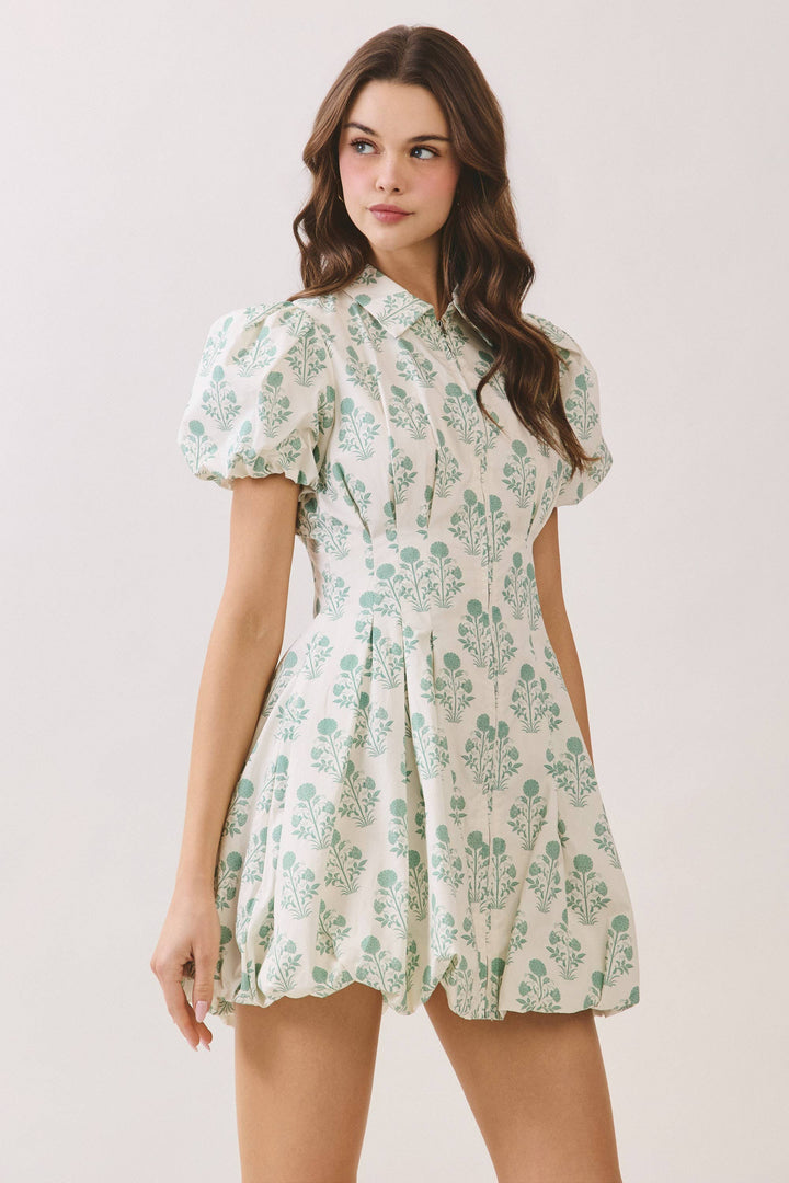 Vanessa Floral Puff Sleeve Mini Dress