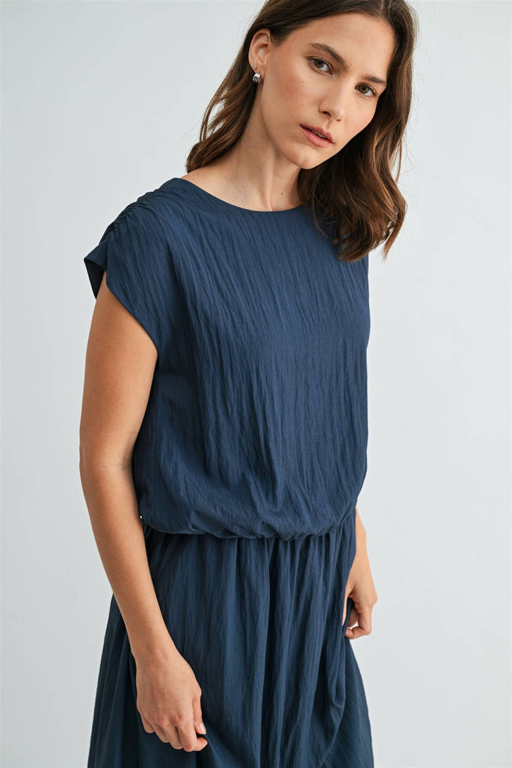Soette Round Neck Dolman Blouse