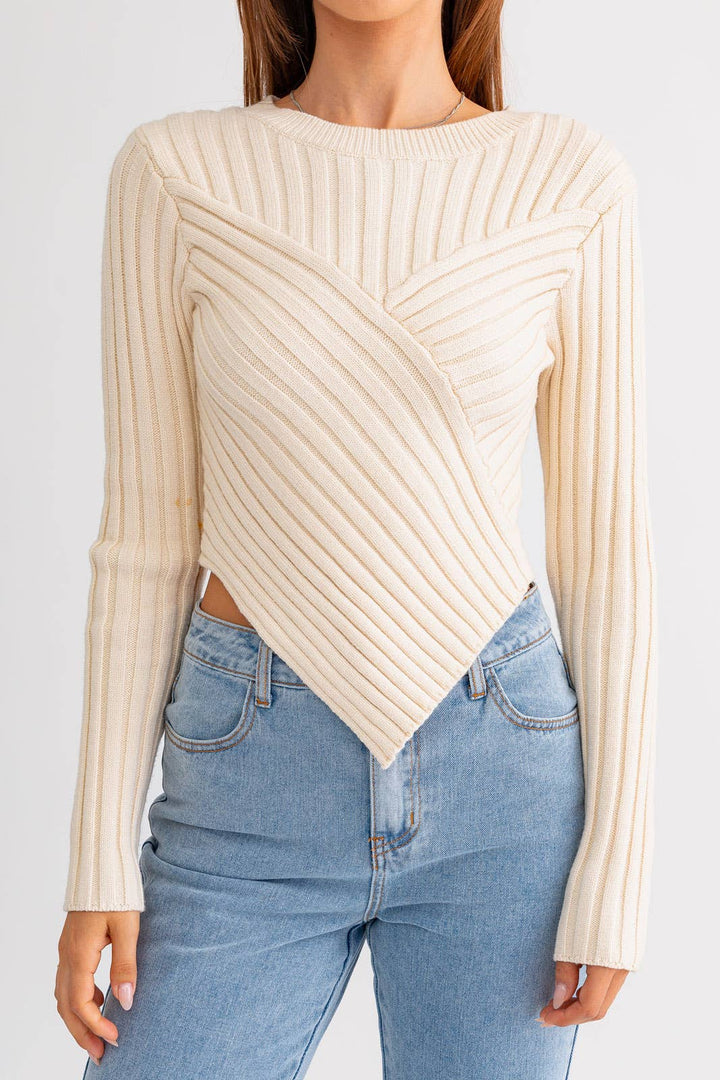 Kylie Asymmetrical Hem Sweater Top
