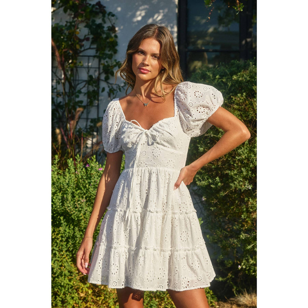 Laila Eyelet Mini Dress Three Sixty Laila Eyelet Mini Dress Three Sixty