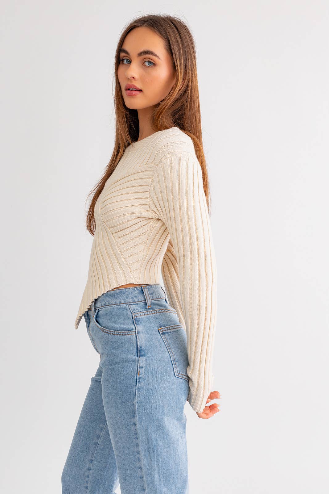 Kylie Asymmetrical Hem Sweater Top