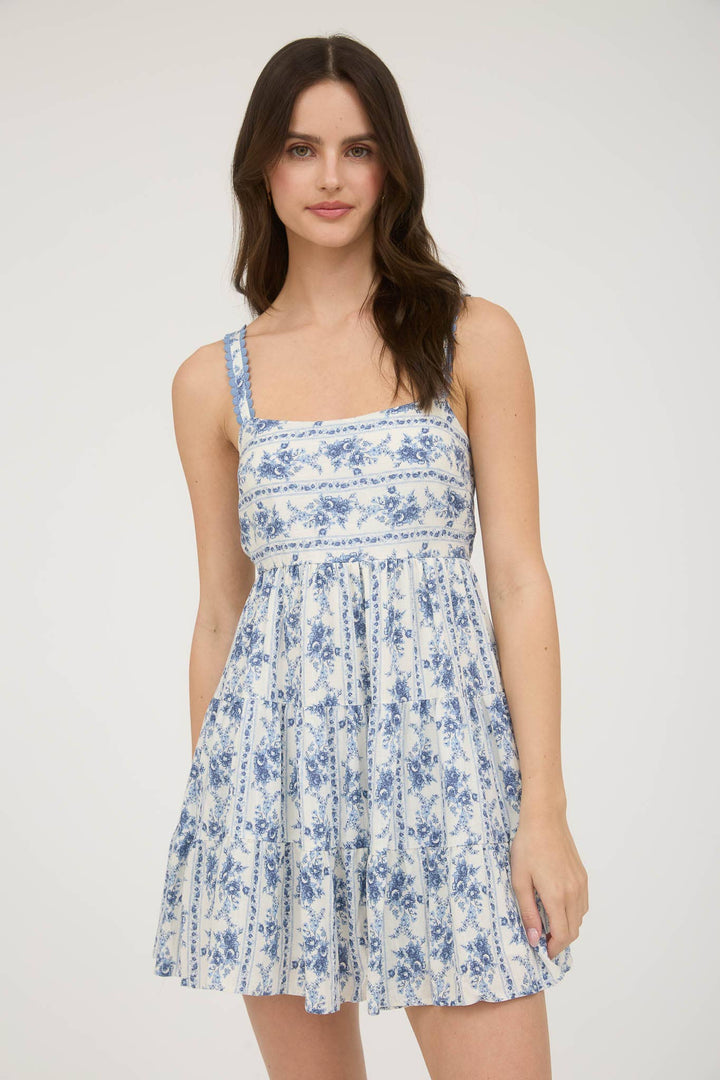 Striped Floral Mini Dress
