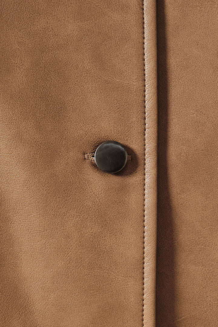 Zoe Pleated Leather Jacket