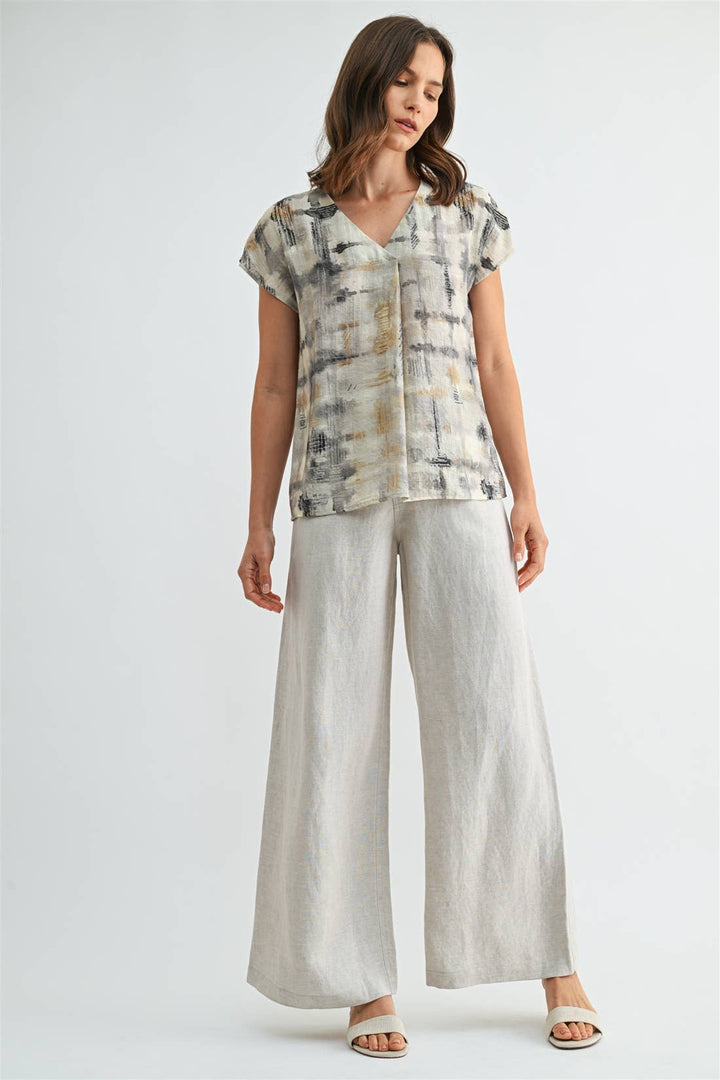 Carol Linen Buttoned Pant