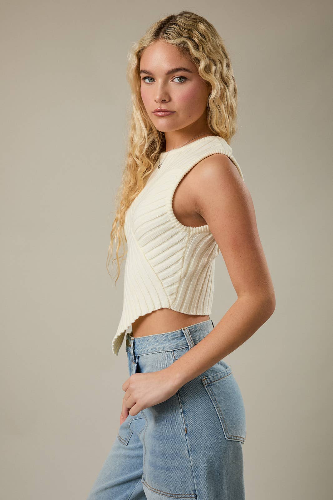 Brittany Scarf Hem Sweater Top