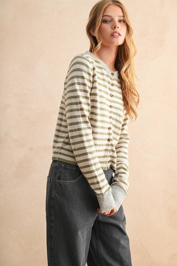 Monica Striped Cardigan