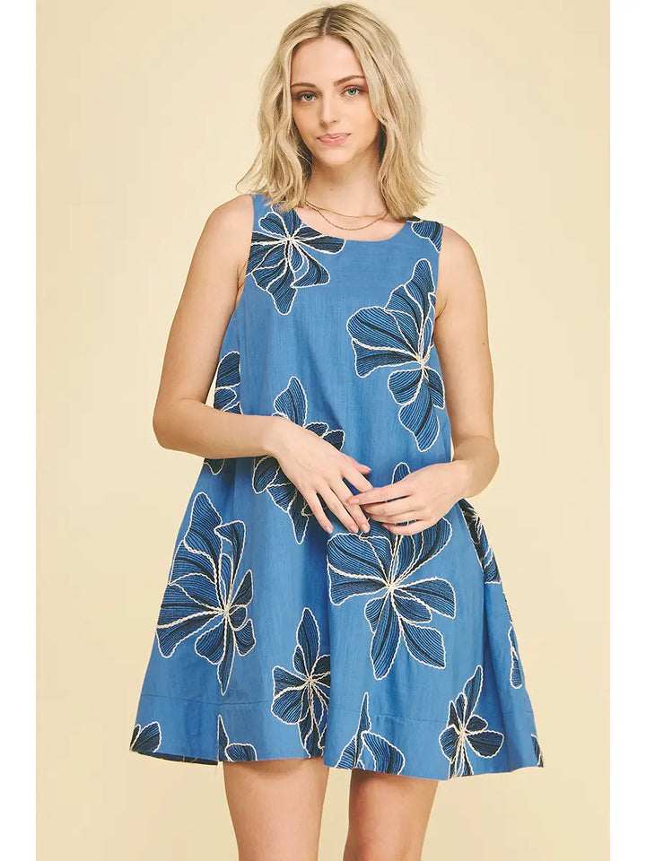 Flora Embroidered Mini Dress