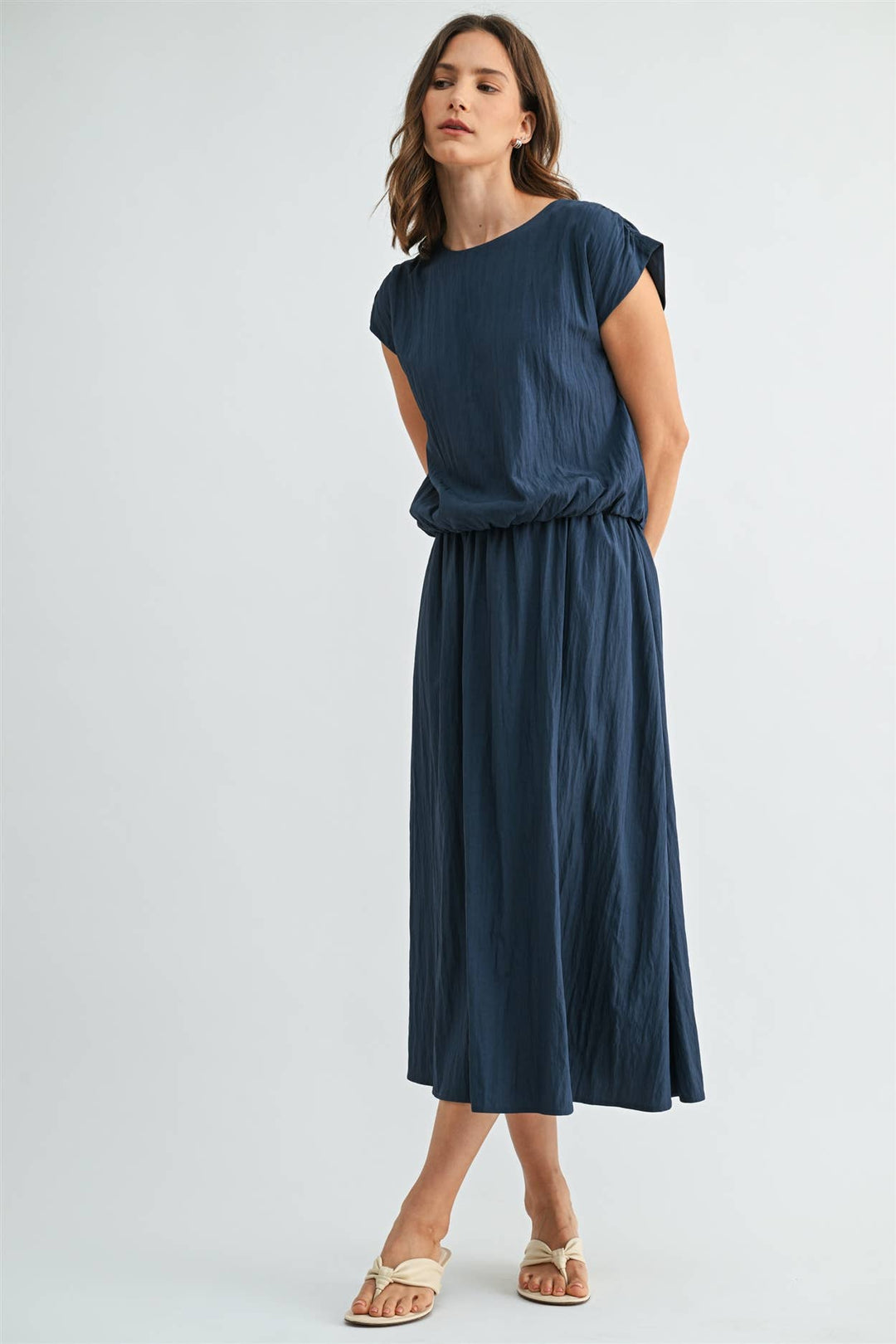 Soette Round Neck Dolman Blouse