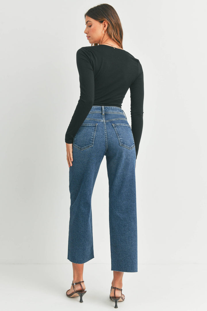 Utility Pocket Wide Leg Jeans