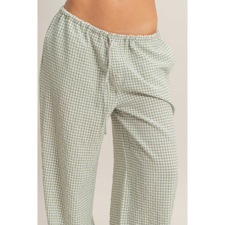 Emma Gingham Wide-Leg Pants
