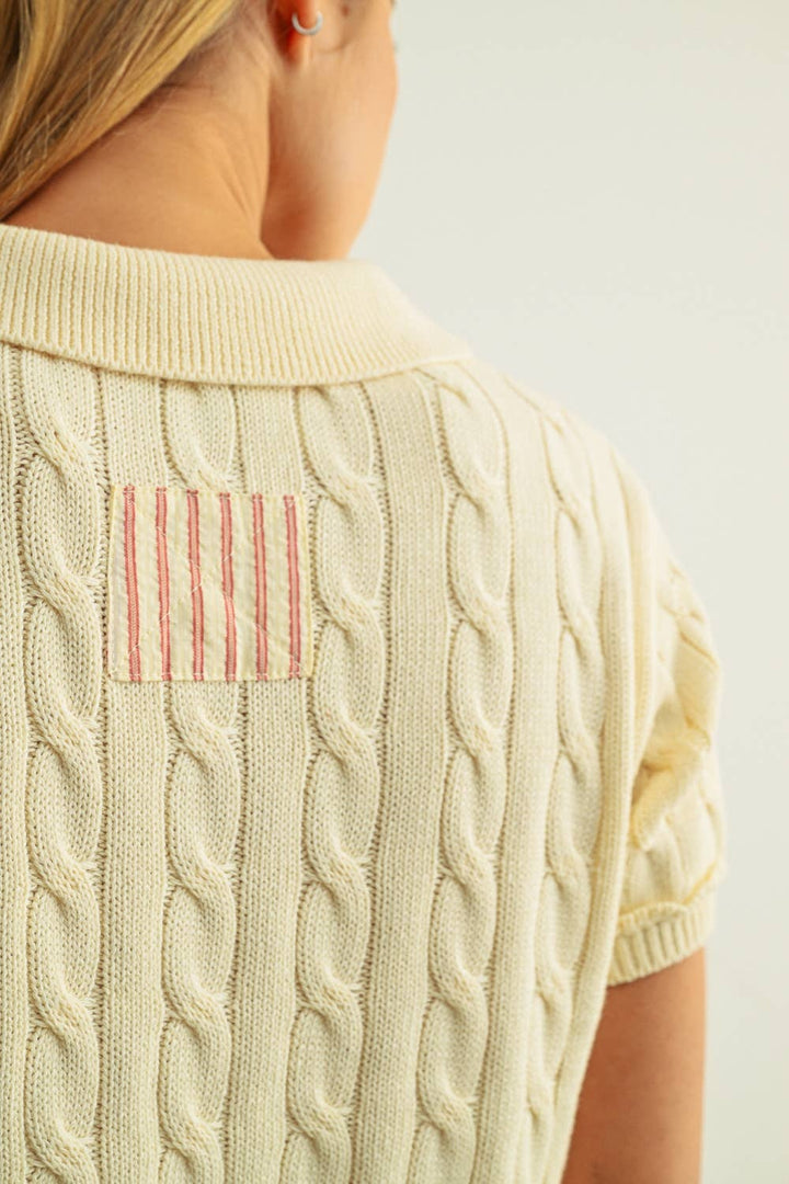 Kenia Cable Knitted Polo Shirt