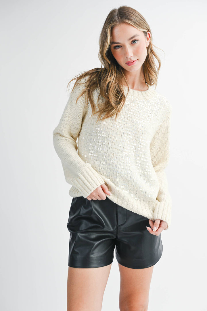 Monica Sequin Detail Knit Pullover