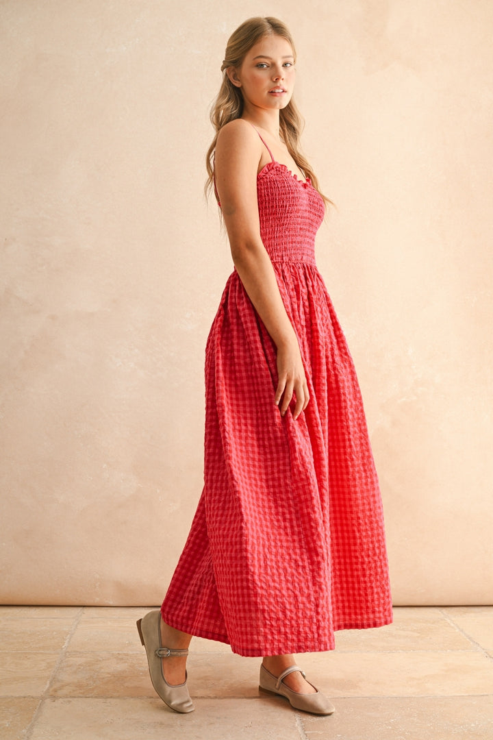 Leila Gingham Long Dress
