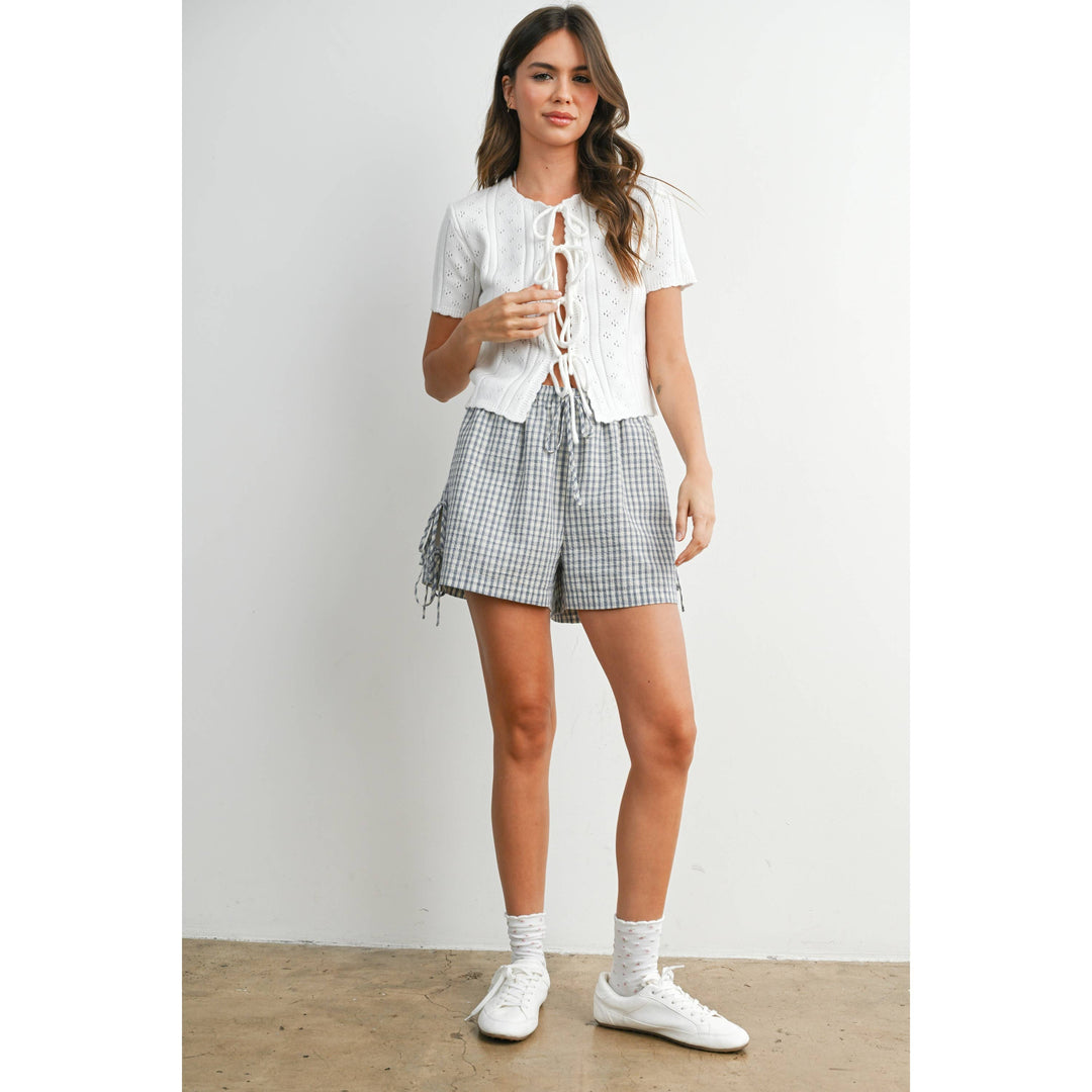 Sunday Tie-Front Pointelle Knit Top