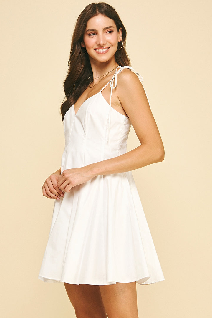 Chelsea Tie Shoulders Mini Dress