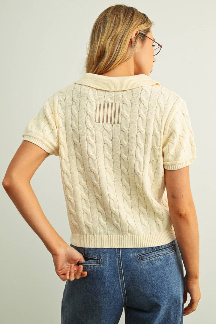 Kenia Cable Knitted Polo Shirt