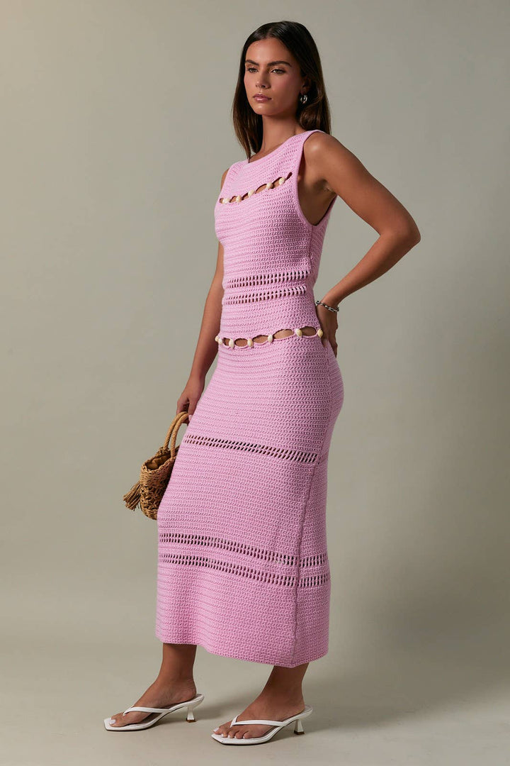Coastal Shell Knit Midi Dress