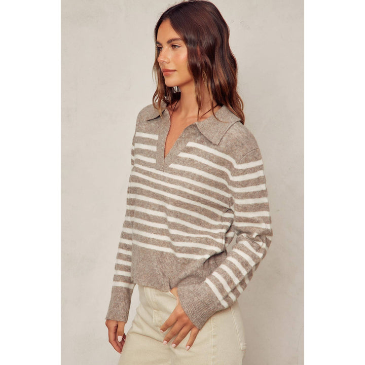 Darla Striped Polo Sweater