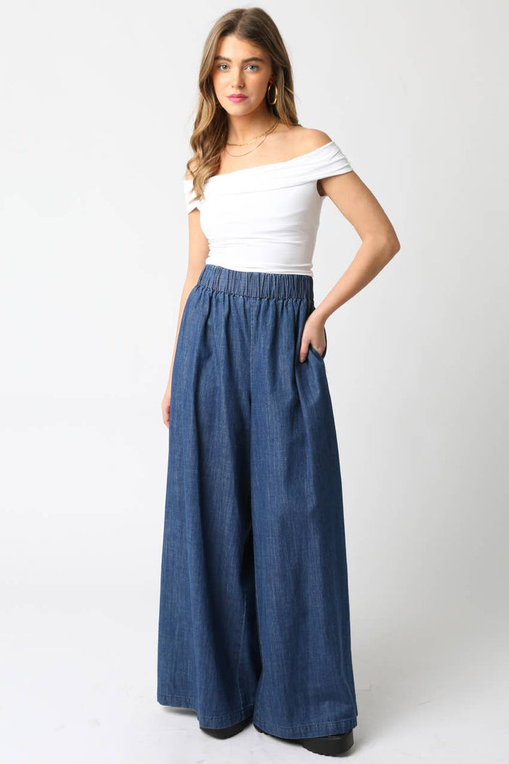 Gia Wide Leg Denim Pants