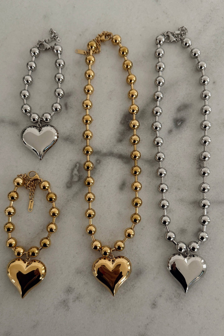Silver Bubble Heart Bracelet