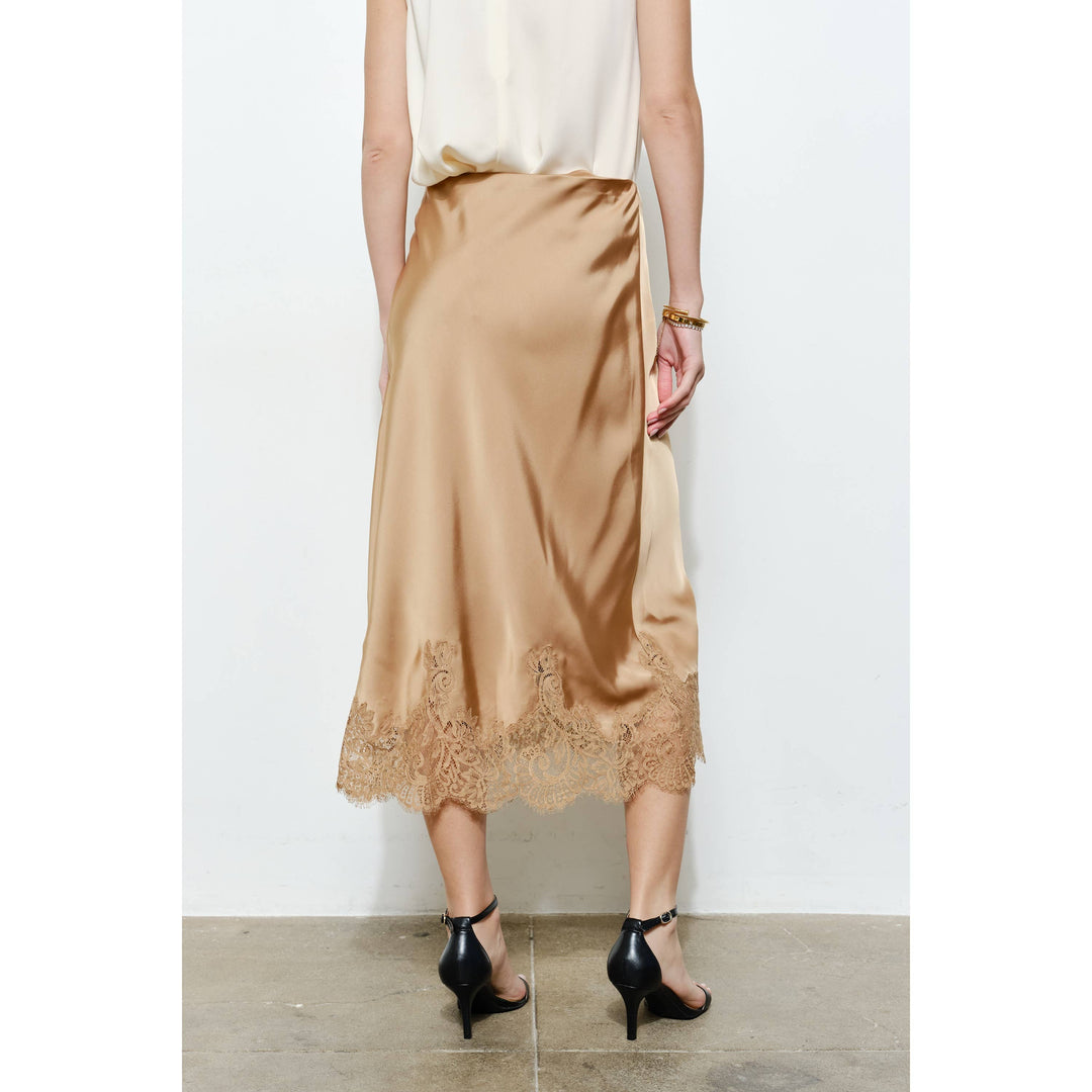 Georgina Lace Silk Midi Skirt