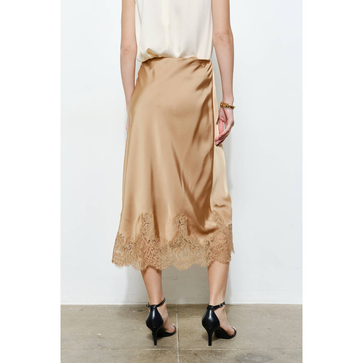 Georgina Lace Silk Midi Skirt